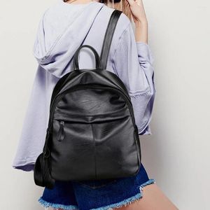 School Bags Leather Women Backpack Vintage Daypack Teenager Casual Rucksack Large Capacity Handbags Traveling Handbag