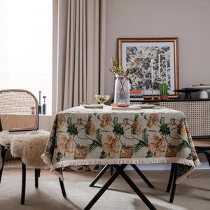 Toalha de mesa floral jacquard boêmia toalha de mesa grossa R6Q3884