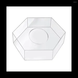 Jewelry Pouches Acrylic Cake Display Board Hexagonal Tray DIY Refillable Base Clear Stand Decor Tools 20X20X10CM