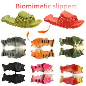 Slippers Designer Mens Funny Lobster Men Animal Summer Flip Flops Cute Beach Shower Casual Shoes Women Unisex Soft Home Size 65