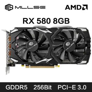 MLLSE RX 580 8GB 2048SPゲームグラフィックカードGDDR5 256ビットPCIE 30 X16 8PIN RADEON GPU RX VIDEO PLACA DE 240113