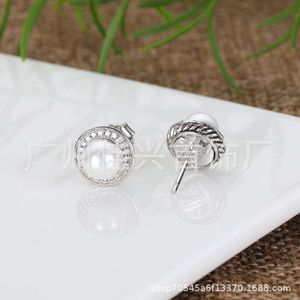Desginer David Yuman Jewelry Dy Pearl Earrings With Dy Trendy Button Thread Diamond Studded David