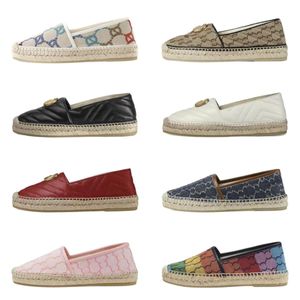 2024 Espadrilles Bahar Sonbahar Tasarımcı Terlik Sandaletler Kadın Yaz Slipper Bayanlar Düz Plaj Yarım Moda Kadın Soamers Cap Toe Fisherman Sandal Slipper 35-40