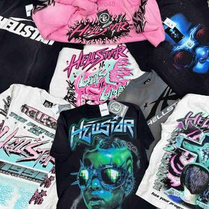 Men s t shirts streetwear hellstar y2k t shirt harajuku hip hop grafisk tryck bomullsbesättning nacke överdimensionerad tshirt män s gotiska toppar 241117 3wsb 3wsb