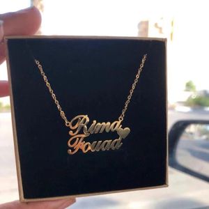 Collane personalizzate con nome di coppia collane con ciondolo in acciaio inossidabile personalizzato 13 nomi collana con cuore gioielli fatti a mano da donna regalo di compleanno