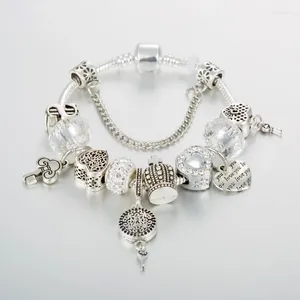 Charm Bracelets Fashion Silver Plated Bracelet With Crown Beads For Women DIY Crystal Fit Original Brand Jewelry