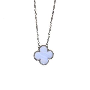 Van-Clef & Arpes Necklace Designer Women Top Quality Four-leaf Clover Necklace Female Fritillary Purple Chalcedony Clavicle Chain V Gold Five Flower 18k Rose Gold