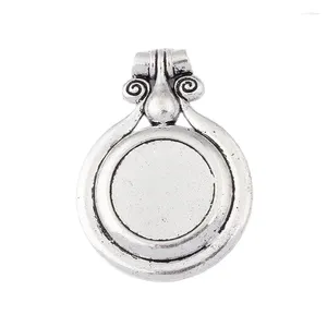 Naszyjniki wiszące 2pcs Antique srebrny kolor Duże metalowe okrągłe uroki 52 72 mm dla biżuterii Making Incealings Akcesoria