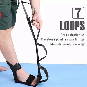 Wholesale Soft Sports Yoga Ligament Stretching Belt Three Colors Yoga Stretching Strap for Leg and Hamstring Foot Pain Relief