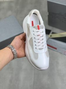 2024S/s Casual Runner Sports Shoes America Cup Low Top Sneakers Shoes Men gummi Sole Tyg Patent Läder Mäns grossistrabattränare för pojkar party stövlar