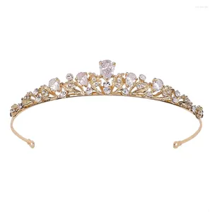 Fermagli per capelli Moda Argento Colore oro Corona Donna Matrimonio Tiara nuziale Accessori CZ Zircone Diademi e corone Gioielli per feste Brithday