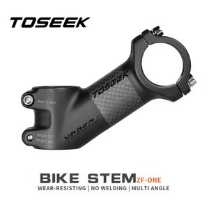 Toseek Zfone Carbon Stem 2535 Degree Mountain Bike 318mm HandleBar Stems 60708090100mm黒と赤の自転車部品240113