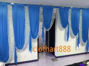 6m breda swags för bakgrundsfestdekoration Bakgrund DRAPS VALANCE Bröllop Backcloth Stage Curtain med paljetter Draps Stylist5300538