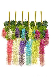 Wisteria Wedding Decor Artificial Decorative Flowers Garlands för festliga festbröllopshemförsörjningar Multicolors 110cm 75cm3896018