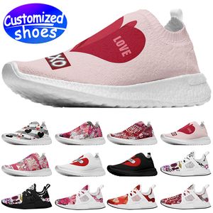 Amanti delle scarpe personalizzate scarpe da corsa cartoon San Valentino Logo della squadra scarpe fai da te Scarpe casual retrò uomo donna scarpe outdoor sneaker rosso bianco taglia grande eur 35-48