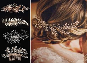 2019 Western Boho bröllop mode huvudbonad för brud handgjorda bröllop krona blommor pärla hår tillbehör hår ornament7615426
