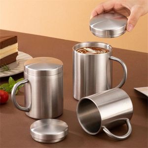 Canecas 200/300ml café térmico portátil com tampa de aço inoxidável acampamento ao ar livre tumbler reutilizável chá copo de água escritório drinkware