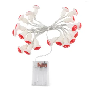 Cordas Natal LED Light String Decorativo 20 Cogumelos Vermelhos Bonitos Cogumelo para Decoração Interior Ao Ar Livre