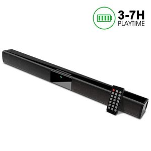 Speakers Soundbar, 22inch Speaker for Tv Sound Bar 2.0 Channel Wired & Wireless Bluetooth with Builtin Subwoofers and Batteries