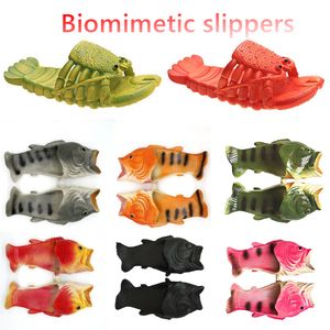 Fashion Beach Sandals for Women Men Flat Summer Shoes Ladies Soft Lobster Slides 15cm-28cm Famliy Slippers Womens Animal Sandals Eur 24-47