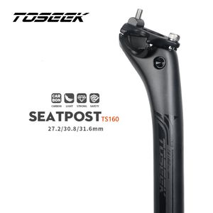 Toseek Carbon Seatpost 272308316mm Matte Black Mtbroad Bike Pike Post Post 400mm Tube Bicycle Parts 240113
