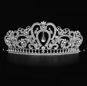 Bling pärlor kristaller bröllop kronor 2021 brud diamant smycken rhinestone pannband hår krona tillbehör parti tiara billigt8570886