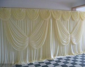 10 stóp 20 stóp Ice Silk White Kolor z motyla Swag Wedding Drape Drape Kurtyna Tło