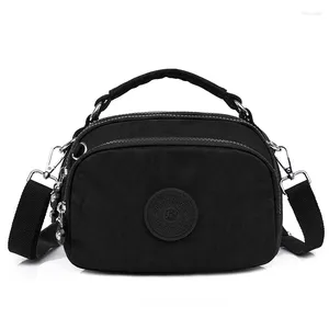 Evening Bags Nylon Women Shoulder Bag Fashion Pure Color Casual Outdoor Tote Zipper Canvas Handbag Messenger Crossbody Phone Pouch