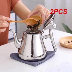 Water Bottles 2PCS Tea Pot With Filter Gold Thicker El Coffee Restaurant Induction Cooker Kettle Stainless Steel