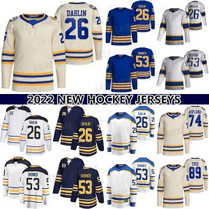 26 Rasmus Dahlin Heritage Classic Jersey 53 Jeff Skinner 89 Alex Tuch 21 Kyle Okposo 16 Pat Lafontaine 74 Rasmus Asplund Reverse Retro hocke