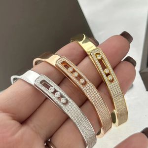 French Luxury Jewelry S925 Sterling Silver Fashion Women's Bracelet Bangle MOVE NOA Series Movable Diamond Inlaid Exquisite Gift 240113