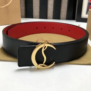 C L Cinto inferior vermelho 35 MM produto de couro genuíno cinto de couro de bezerro estilo casal adequado para mulheres homens T0P réplica oficial presente premium com caixa 014