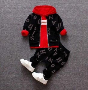 Bebê outono roupas recém-nascidos primavera moda casacos de algodão topos calças 3 pçs fatos de treino para bebe meninos criança casual sets6094182