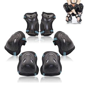 Conjunto de equipamentos de proteção de suporte, joelheiras, cotoveleiras, protetores de pulso para patins, ciclismo, bicicleta, skate, patins em linha, scooter, equitação