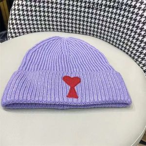 AMI Designer Beanie/Totenkopfkappen AMI Hat Love A Stickerei Frau Designer Beanie Cap Flanged Woolen Hat Warm Couples Ski Cold Hat Fashion Trend Brand Amirs Hat 7279