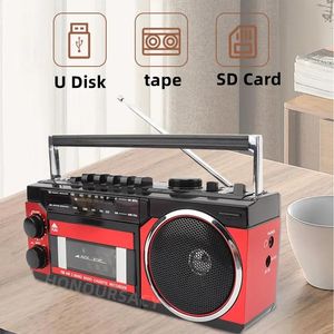 Radio Draagbare FM-radio Luidspreker Retro Bandrecorder Draadloos Bluetooth 5.0 Muziekspeler Outdoor Multiband Radio AM/FM/USB MP3 Boombox