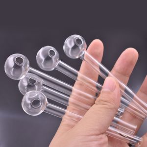 Factory Price Glass Oil Burner Pipe Clear High Quality 4inch Glass Pipes Transparent Great Tube Tubes Nail Tips Smoking Water Pipe Free Shipping