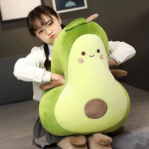 Giant Long Fat Avocado Stuffed Plush Toy Filled Doll Fruit Cushion Pillow Soft Child Baby Girl Birthday Gift 240113