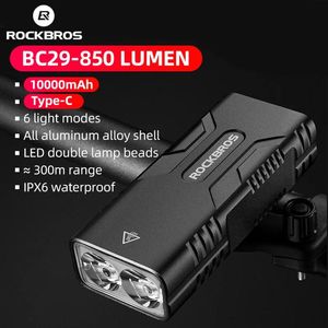 Światła Rockbros Rower Light Duża pojemność 850 Lumen Reflight Waterproof Wodoodporność USB Akcesoria MTB Bike MTB