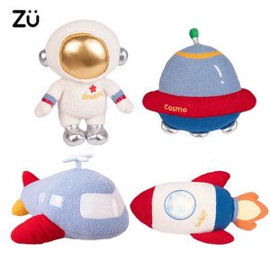ZU Space Theme Party Home Decor Cute Astronauts UFO Rocket and Plane Plush Toys Boys Tent Room Throw Pillows 240113