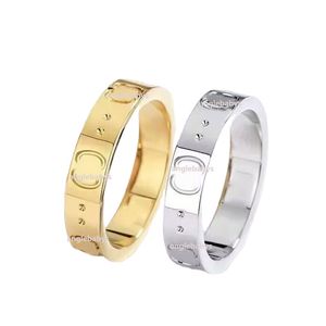 Fashion Designer Ring Gold Plated Stainless Steel Letter Finger Rings Luxury Women Wedding Jewelry Supplies Accessories