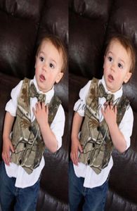 2020 Custom Camo Boy039s Formal Wear Camouflage Real Tree Satin Vest Cheap Only Vest For Wedding Kids Boy Formal Wear4930396