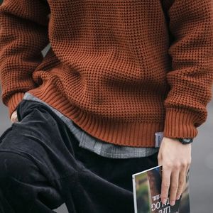 هاراجوكو سبينا الرجال الشتاء غير الرسمي المنتظم طاقم Crewneck pullovers ذوي الأزياء السترة الملابس 240113