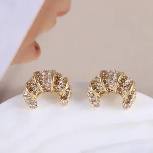 Stud Earrings European And American Accessories Wholesale Creative Croissant Modeling Fashion Ear Conch Jewelry For Woman Trend