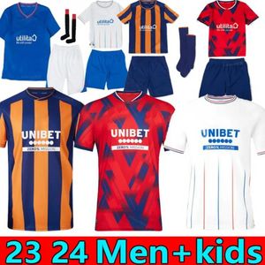 Rangers Soccer Jerseys 2023 2024 Away Glasgow Colak Roofe Lundstram Hagi Barker Morelos Tavernier Kent Tillman FC Fashion Jr Football Shirt Men Kid Kit Boys