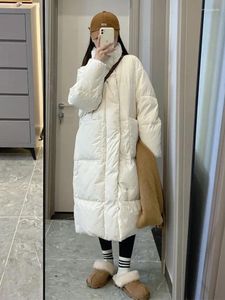 Women's Trench Coats Quilted Long Parkas Women Hooded Jackets Cotton Korean Harajuku High Waist Autumn Winter Maxi Warm 2024 Outwear