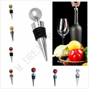 Zinc ally Wooden Wine Bottle Stopper Reusable Durable Fresh Keeping Sealed Lids For Wine Bottle Kitchen Bar Party Tools