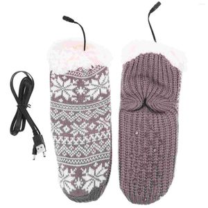 Calzini da donna riscaldanti per uomo Tessuto termico USB per pavimento riscaldato elettrico invernale
