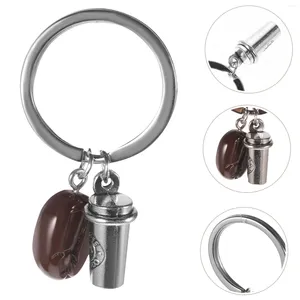 Keychains Coffee Bean Keychain Accessory Lovely Bag Accessories Mini Cup Ornament Alloy Hanging Decor The Gift