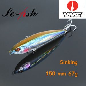 Le Fish 150mm 67G Sinking Pencil Fishing Lures Wobbler Stickbait Artificial Hard Bait for Sea Tuna Lure 240113